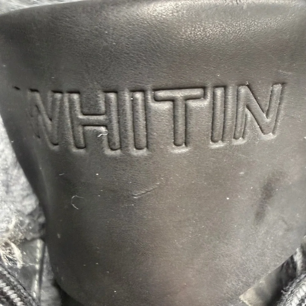 WHITIN Men's Black Faux Leather Winter‎ Boots Fur Lined Lace Warm Size 41 (US 8)